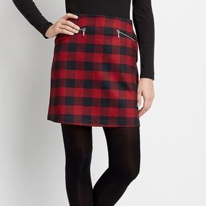 High Rise Buffalo Plaid Skirt